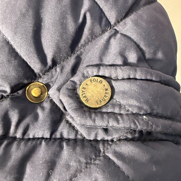 Ralph Lauren Quilted Barn Jacket in Navy and Brown 3T - Picture 6 of 6